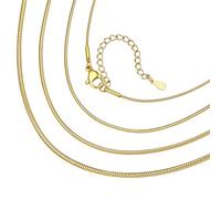 ChainsHouse vergoldete Halskette Damen Goldkette für Damen Schlangenkette Edelstahl Frauen Goldene Kette 1.5mm Snake Kette 66cm Halsreif Gold Halsband Halsschmuck für Weihnachten