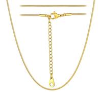 ChainsHouse Vergoldete Kette für Damen dünne Snake Kette Edelstahl Halskette Frauen Schlangenkette 61cm ohne Anhänger Schlanke Schlangenhalskette 1.2mm Halsreif Halsschmuck für Jahrestag