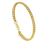 ChainsHouse Vergoldetes Armband Herren Edelstahl Gliederarmband 6MM Breit Damen Panzerkette Armbänder 19cm Männer Panzerarmband Gold kubanisches Kettenarmband Armkette Armreif Modeschmuck für Ehefrau