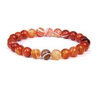 Chakra Armband Echte Steine, Kristallarmband Chakra Armbänder Roter Achat Naturstein Perlenarmband Steinperlenarmband Verstellbares Freundschaftsarmband Weihnachtsschmuck Geschenk Für Frauen Mädc