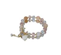 Chakra Armband,Natürliche Rosa Orange Kristall Perlen Armbänder, Weiße Muschelblatt Anhänger Armreifen, Elastisches Kristall Armband Reiki Kristall Schmuck Für Männer Frauen