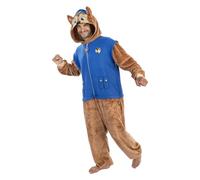 Chaks - Chase Jumpsuit für Erwachsene, offizieller Paw Patrol Overall mit Kapuze, flauschiges Outfit für Karneval & Alltag, Blau