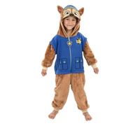 Chaks - Chase Jumpsuit für Kinder, offizieller Paw Patrol Overall mit Kapuze, flauschiges Outfit für Karneval und Alltag