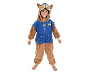 Chaks - Chase Jumpsuit für Kinder, offizieller Paw Patrol Overall mit Kapuze, flauschiges Outfit für Karneval und Alltag