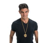 Chaks - Goldkette, Rapper Halskette im 90er Jahre Hip Hop Stil, Kostüm Accessoire für Karneval, Party, 80er Jahre Trainingsanzug