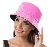Chaks - Metallic Bucket Hat, Faltbarer Fischerhut mit UV-Schutz | Festival und Party Accessoire, Anglerhut mit breiter Krempe und Lack Effekt für Damen