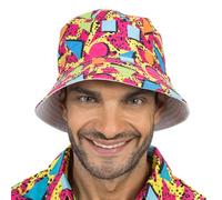 Chaks - Retro Fischerhut im 80er und 90er Jahre Look | Bucket Hat mit UV-Schutz, Buntes Accessoire für Festival, Party und Mottoparty, Faltbares Design