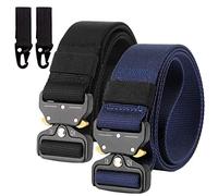 Chalier Herren 2er Unisex Gürtel, Armee-grün + Schwarz, Einheitsgröße