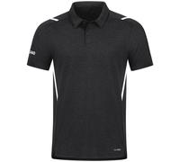 JAKO Herren Poloshirt Challenge, Schwarz-Meliert/Weiß, S