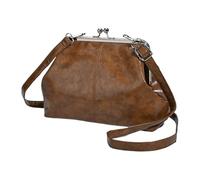 CHAMAIR Vintage Tasche Kiss Lock Umhängetaschen Damen,Elegante Münzbeutel PU Leder Schultertasche Crossbody für Shopper Daily Use