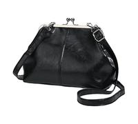 CHAMAIR Vintage Tasche Kiss Lock Umhängetaschen Damen,Elegante Münzbeutel PU Leder Schultertasche Crossbody für Shopper Daily Use