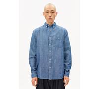 CHAMBRAY-LEINEN LANGARMHEMD | Bio-Baumwoll-Mix - blau (M)