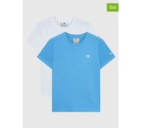 Champion 2er-Set: Shirts in Hellblau - Größe 134/140 | Kinder Oberteile