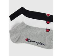 Champion Unisex Sneaker Socken, 6er Pack - Sneaker Socken Basic, Logo Schwarz/Weiß/Grau EU 35-38