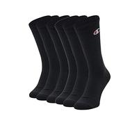 Champion 6 Paar Crew Socken Gr. 35 - 46 Unisex Tennissocken U24558, Farbe:Black, Socken & Strümpfe:35-38