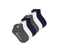 Champion Unisex Core 3PP Quarter Füßlinge, Marineblau, Weiß, Hellgrau Meliert, 43-46 (3er Pack)