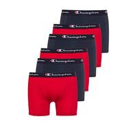 Champion 6er Pack Boxershorts Men Herren Unterhose Pant Boxer Unterwäsche, Farbe:Red/Blue, Bekleidungsgröße:M