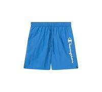 Badeshorts CHAMPION "7-inch Men's swim shorts", Herren, Gr. S, N-Gr, blau (srs), Web, Polyamid, unifarben, Badehosen Badeshorts, mit Logostickerei, unifarben, pflegeleicht, schnell trocknend (96246347
