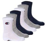 CHAMPION Champion Kinder Socken, 6er Pack - Crew Socken, einfarbig (TB_U34578-6P) 27-30 Blau/Weiß/Grau
