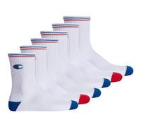 CHAMPION Champion Unisex Socken, 6 Paar - Crew Socken, Logo, Streifen (TB_U20013-6P) EU 39-42 Weiß
