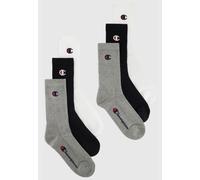 Tennissocken CHAMPION, Gr. 39-42, schwarz-weiß (2x grau, 2x weiß, 2x schwarz), Obermaterial: 100% Baumwolle, Socken Tennissocken, für Erwachsene, sportlicher Stil, mit Logoschriftzügen, elastisch (539