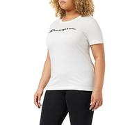 Champion Damen American Classics-Big Logo S-S T-Shirt, Weiß Ton in Ton, XS