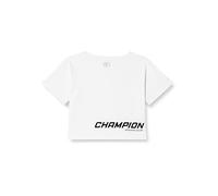 Champion Damen Athletic Club W-Crop Oversized S/L T-Shirt, Weiß, Medium
