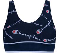 Champion Damen Bustier - Seamless Bralette, Allover-Logo Blau / XS XS Blau