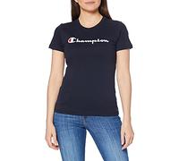 Champion Damen Classic Logo Crewneck T-shirt T-Shirt, Marineblau, S