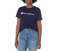 Champion Damen, Classic Short Sleeve, Lightweight Tee for Women, Logo (Plus T-Shirt, Athletic Navy Script, 3XL