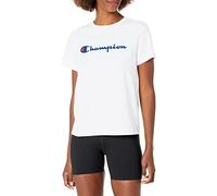 Champion Damen, Classic Short Sleeve, Lightweight Tee for Women, Script Logo (Plus T-Shirt, Weiß, Groß