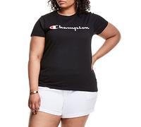 Champion Damen, Classic Short Sleeve, Lightweight Tee for Women, Script (Plus T-Shirt, Schwarz - klassisches Schrift-Logo, Klein