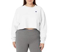 Champion Damen Cropped Reverse Weave Crew, Left Chest C Sweatshirt, Weiß-549302, XS
