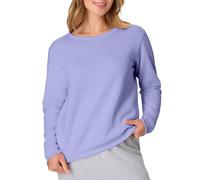 Hanes Damen Crewneck, EcoSmart Fleece Pullover mit V-einkerbung, Sweatshirt, Peri Blue, M