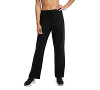 Champion Damen Everyday Baumwollhose, Kordelzug Strick-Sweathose, C-Patch, 80 cm Schrittlänge, schwarz, M