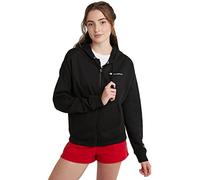 Champion Damen Full-Zip Powerblend Fleece Hoodie Sweatshirt (Übergröße erhältlich) Kapuzenpullover, Schwarze kleine Schrift, S