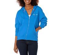 Champion Damen Full-Zip Powerblend Fleece Hoodie Sweatshirt (Übergröße erhältlich) Kapuzenpullover, Blue Jay Kleine Schrift, XS