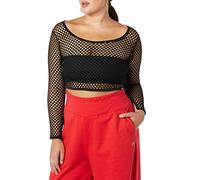 Champion Damen Hemd Long Sleeve Mesh Crop Top, Ebony-510517, XXL