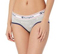 Champion Damen Heritage Unterwäsche, Stretch-Baumwollhöschen (Ruhefarben) Hipster-Höschen, Grau-weißes Logodruck, M