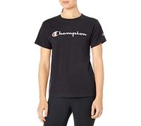 Champion Damen, Classic Short Sleeve, Lightweight Tee for Women, Script Logo (Plus T-Shirt, Black-y08113, Mittel