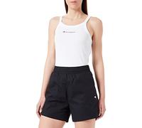 Champion Damen Legacy American Classics Cotton Stretch Popeline High Waist Regular Shorts, Schwarz, XL