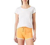Champion Damen Legacy American Classics Soft Cotton 1x1 Rib Small C-Logo Shorts, Orange, XS