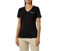 Champion Damen Legacy American Classics W-Script Logo Light Cotton Jersey S-s Regular V-Neck T-Shirt, Schwarz, Small