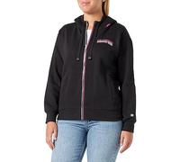 Champion Damen Legacy Color Punch W-Light Powerblend Fleece Full Zip Kapuzenpullover, Schwarz, S