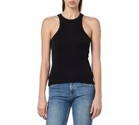 Champion Damen Legacy Icons Tonal Logo Polo W-Soft Cotton 1x1 Rib Crop Slim S/S Crewneck Tanktop, Schwarz, X-Large