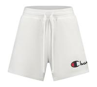 Champion Damen Legacy Icons W-Contrast Logo Cotton Lycra Shorts, Weiß, M