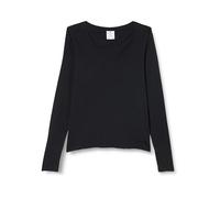 Champion Damen Legacy Minimalist Resort W-L/S V-Ausschnitt Langarm Shirt, Schwarz, Small
