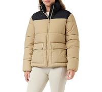 Champion Damen Legacy Outdoor W Crickle Nylon High-Neck Gepolsterte Jacke, Sandbraun/Schwarz, M