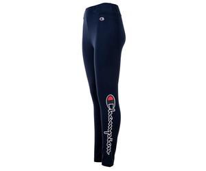 Champion Damen Leggings - Crop Leggings, High waist, lang, Logo, einfarbig Blau / XS XS Blau