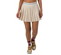 Champion Damen Plissierter Sportrock, feuchtigkeitsableitender Rock mit integrierten Shorts, 7,6 cm Skort, C Interlock Champagne Frost, Groß